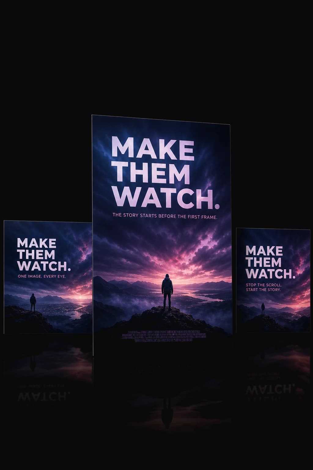 Movie key art presented as theatrical, landscape and social poster mockups