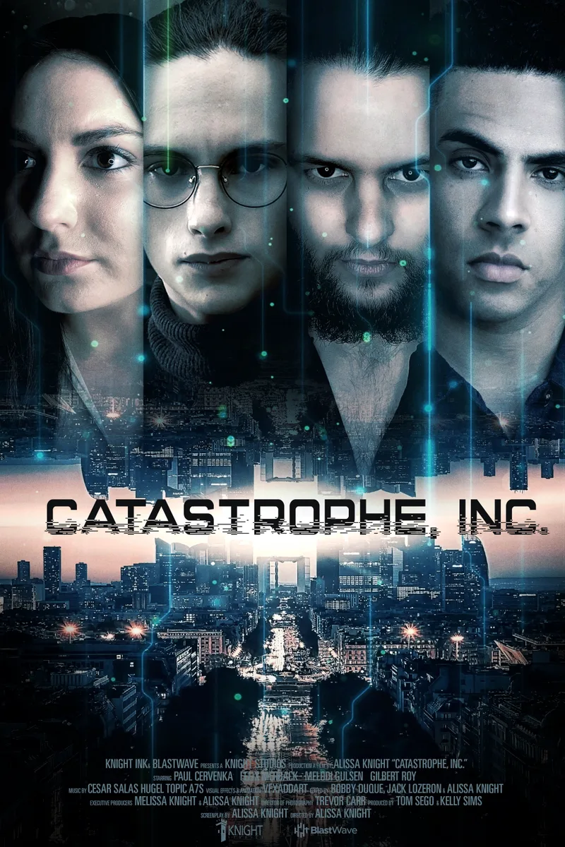Catastrophe, Inc. movie poster: a row of faces above the title